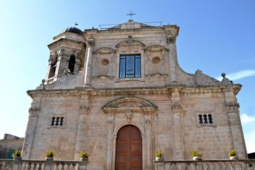 Fototapeta na wymiar Kościół z klatki schodowej, Palazzolo Acreide - Syracuse