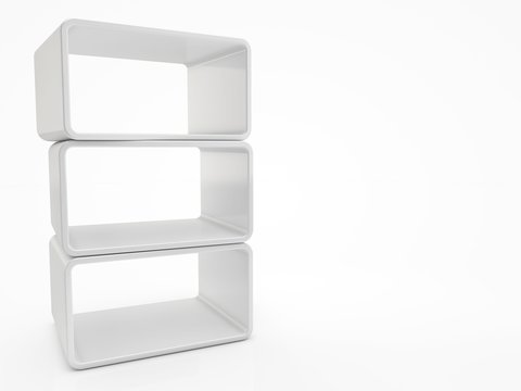 modern bookshelf with rounded corners