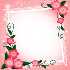 of the background with flowers and paper lace