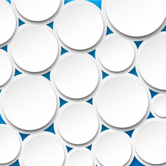 Paper white bubbles on blue.