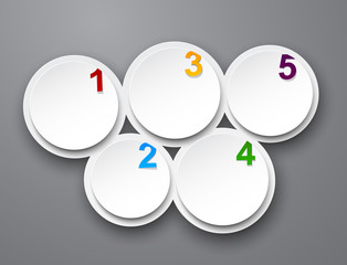 Numbered infographics list design.