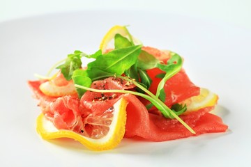 Beef Carpaccio with lemon
