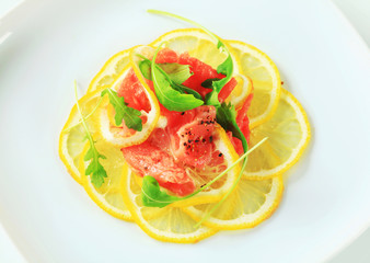 Lemon and beef Carpaccio