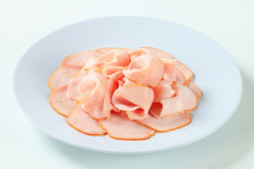 Delicately sliced ham