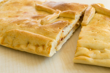 bread pie with tunna - empanada gallega -