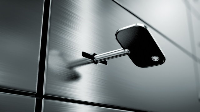 opening safety deposit box, 3d animation