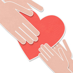 illustration of the human heart rescue people.