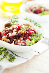 beet-walnut salad with honey