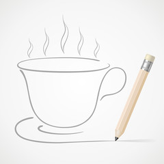 Pencil drawing Coffee cup