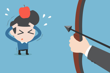 risk man and apple , vector