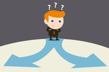 businessman choosing right way