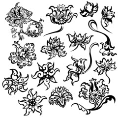 Set fantasy decorative flower