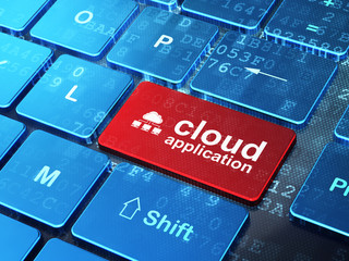 Fototapeta premium Cloud computing concept: Cloud Network and Cloud Application on