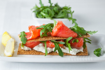 Smoked Salmon Canapes with Cream Cheese
