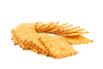 Crackers isolated on a white background