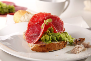 Sandwich with salami