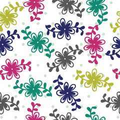 Fototapeta na wymiar Seamless pattern of colorful flower background