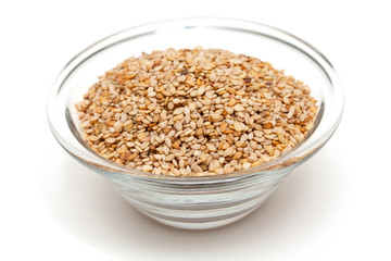 sesame in a glass bowl