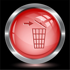Recycling bin. Internet button. Vector illustration.