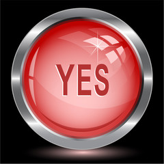 Yes. Internet button. Vector illustration.