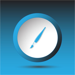 Brush. Plastic button. Vector illustration.