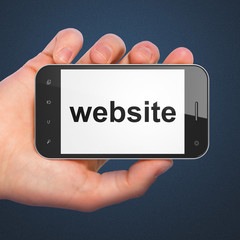 SEO web development concept: Website on smartphone