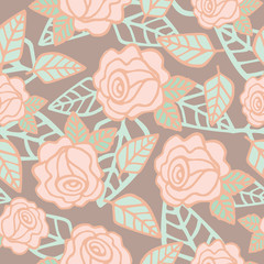 Seamless pattern of  roses flower