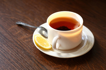 Cup of tea with lemon