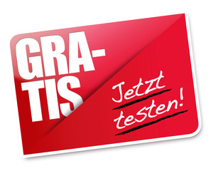 Gratis testen! Button, Icon