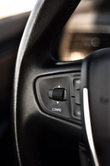 Obraz premium Configurable buttons on vehicule steering wheel, car interiors