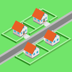 urban city development vector isometric view