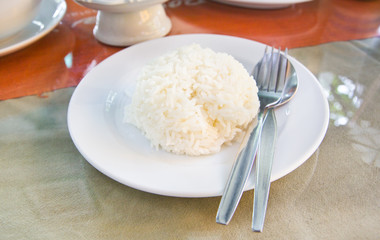 Stream Jasmin Rice on plate