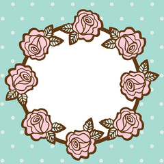 Frame of flower on empty space