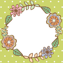 Frame of flower on empty space