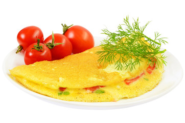 Omelet with herbs and vegetables