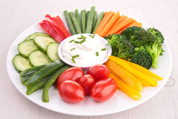 vegetables and dip