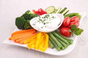 vegetables and dip