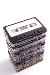 Audio tapes pile