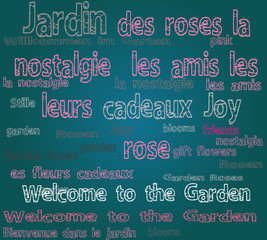 Tafel Garten Romantik Tag Cloud Wörter