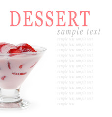 Strawberry dessert isolated on white background