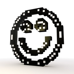 Fototapeta premium New pixel smile symbol in a stylish white background