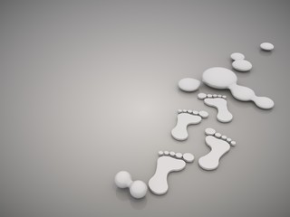 Footprint symbol in a stylish grey background