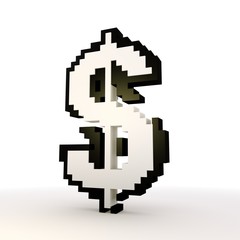 Graphic  Dollar symbol in a stylish white background