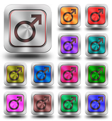 Male aluminum glossy icons, crazy colors