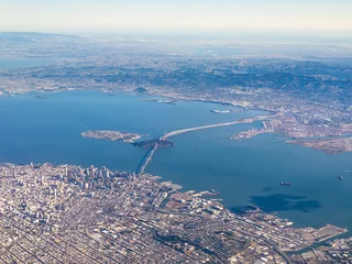 Fotobehang Aerial Photograph of San Francisco and The Bay Area © sfmthd