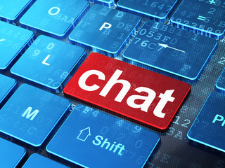Web design concept: Chat on computer keyboard background