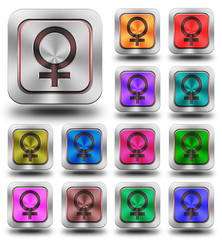 Female aluminum glossy icons, crazy colors