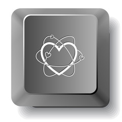Atomic heart. Vector computer key.