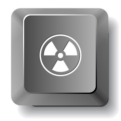 Radiation symbol. Vector computer key.