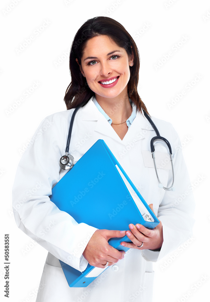 Canvas Prints Smiling medical doctor woman with stethoscope.